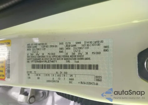 2024 Ford Ranger Xl из США, поврежденный, VIN 1FTER4BH1RLE74671